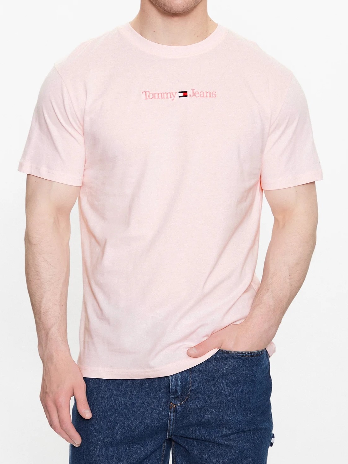 Small CLSC e Jeans Clothing Arta Store Text Faint - Nero Tommy Pink Bianco TJ9 TJM T-shirt | DM0DM16825