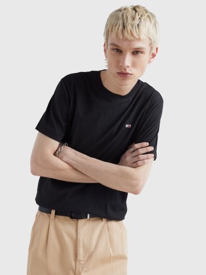 Μπλούζα με κοντό μανίκι TJM Classic Jersey C neck Black Tommy Jeans