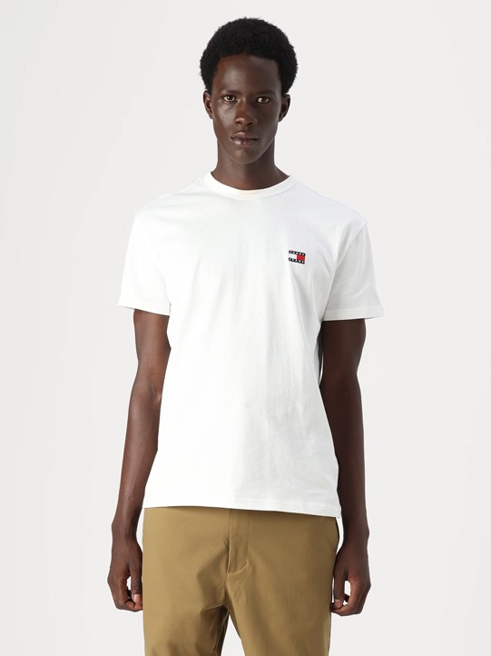 Μπλούζα με κοντό μανίκι badge λευκή Tommy jeans