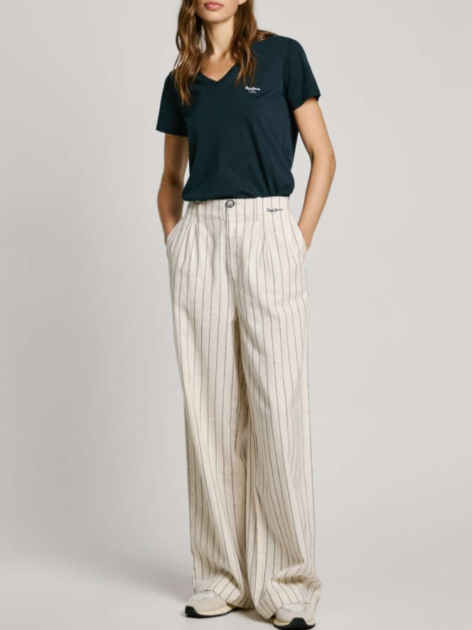 Μπλούζα με κοντό μανίκι Macy v-neck blue Pepe jeans