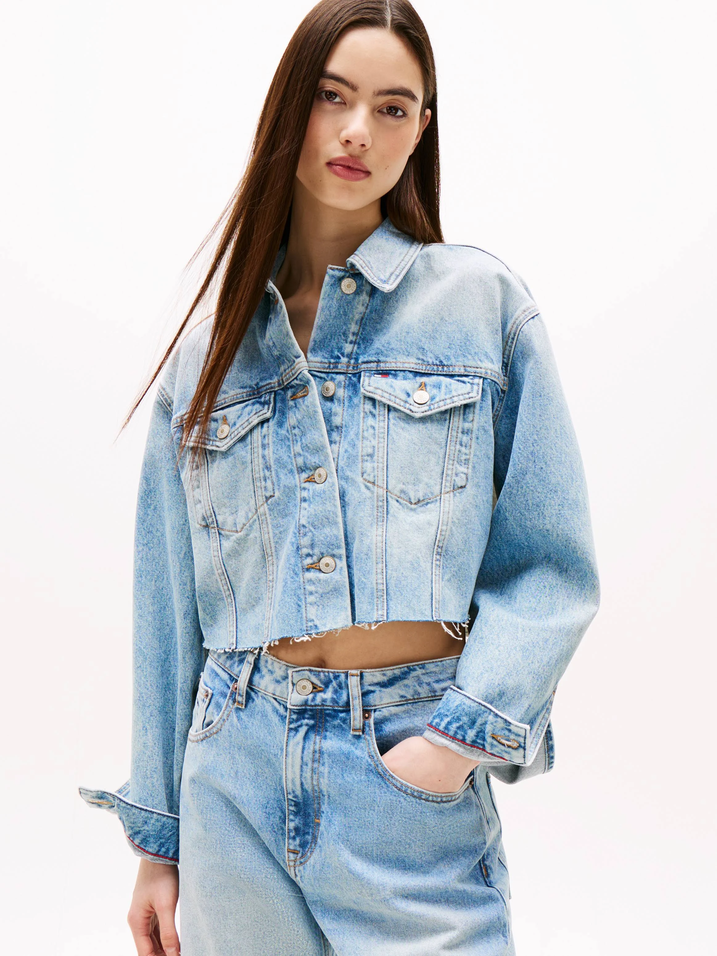 Μπουφάν τζίν oversised crop Tommy jeans 