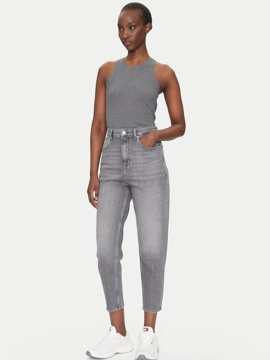 Παντελόνι τζίν mom UH TPR grey Tommy jeans