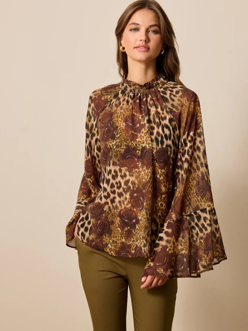 Μπλούζα με μακρύ μανίκι Brown Zyra Enzzo