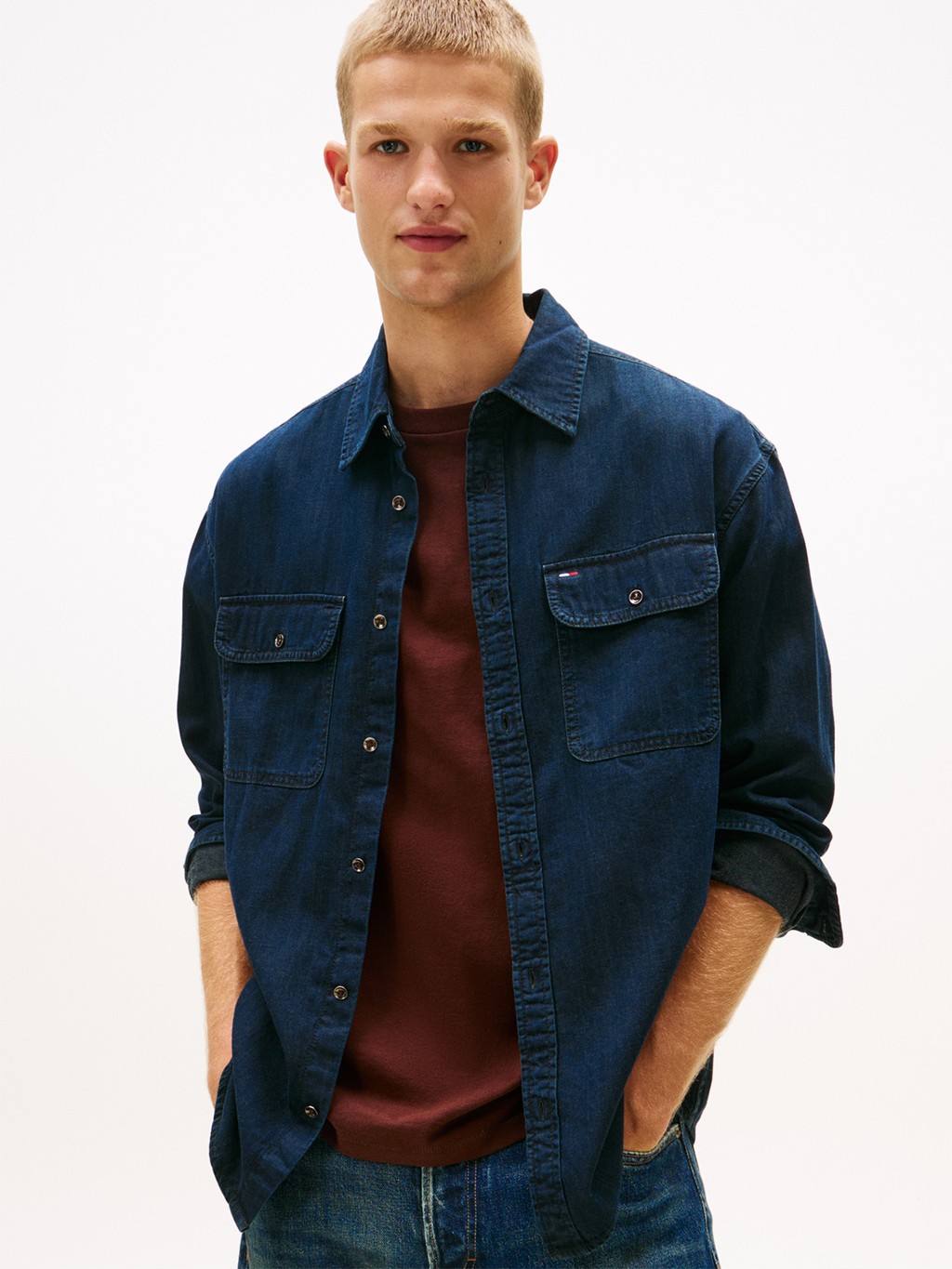 Πουκάμισο ανδρικό LS Relaxed denim Blue Tommy jeans