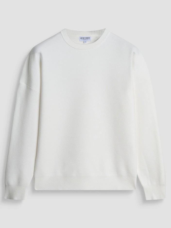 Πουλόβερ ανδρικό viscose relaxed fit White Antony Morato	