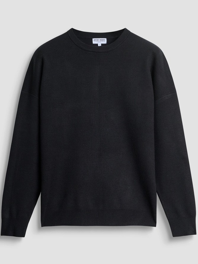 Πουλόβερ ανδρικό viscose relaxed fit Black Antony Morato