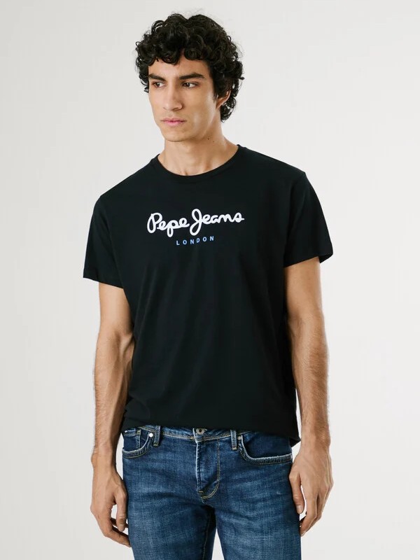 Μπλούζα με κοντό μανίκι Eggo Black Pepe Jeans