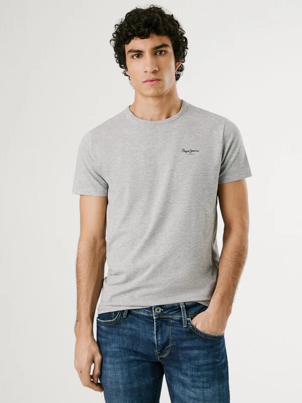 T-shirt original basic Grey Pepe jeans