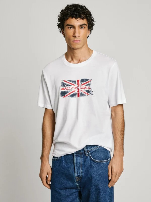 Μπλούζα με κοντό μανίκι Clag White Pepe jeans