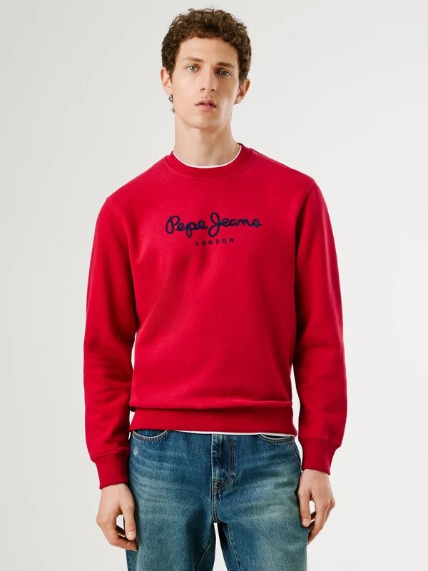 Sweatshirt Macbeth plain crew Red Pepe jeans