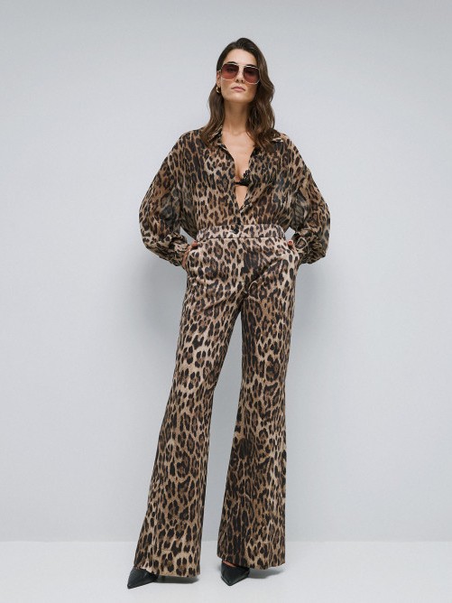 Παντελόνι με λεοπάρ σχέδιο Brown Access