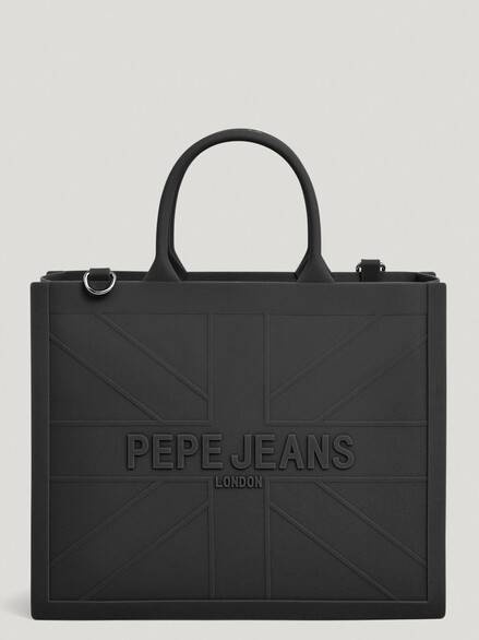 Τσάντα γυναικεία rubber signature Gabrielle Black Pepe jeans