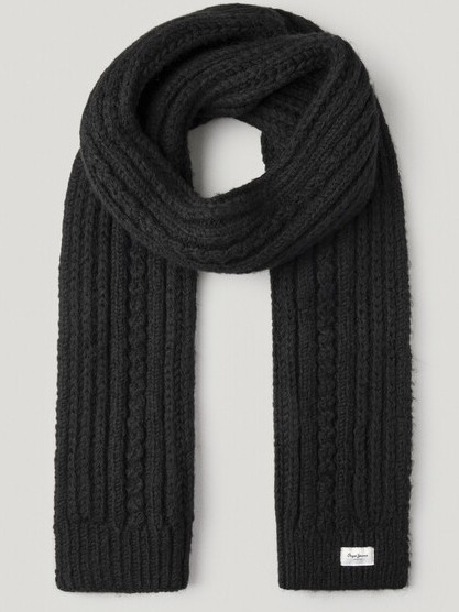 Κασκόλ πλεκτό Francis Black Pepe jeans