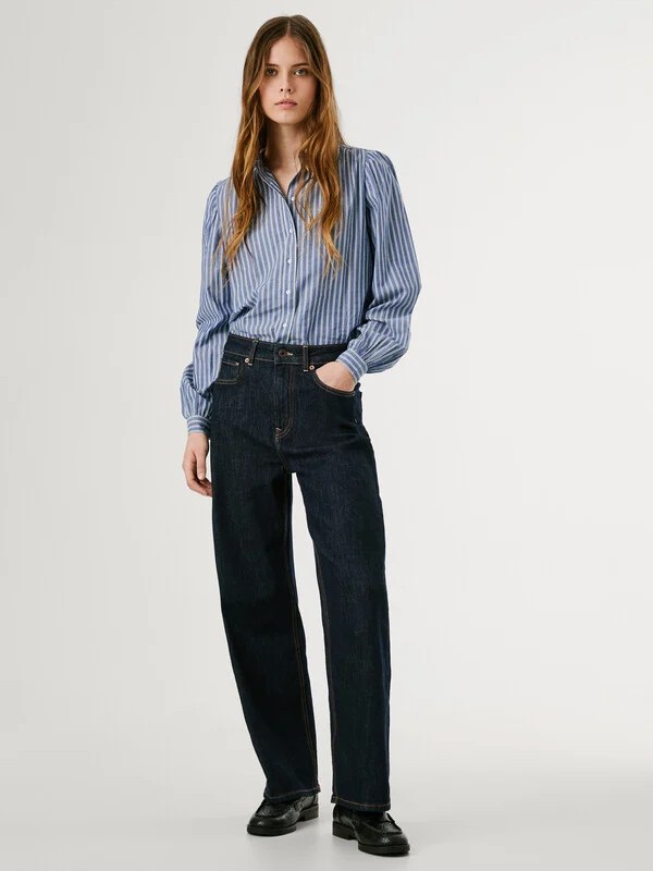 Παντελόνι τζίν high-rise straight fit Lexa Blue Pepe jeans
