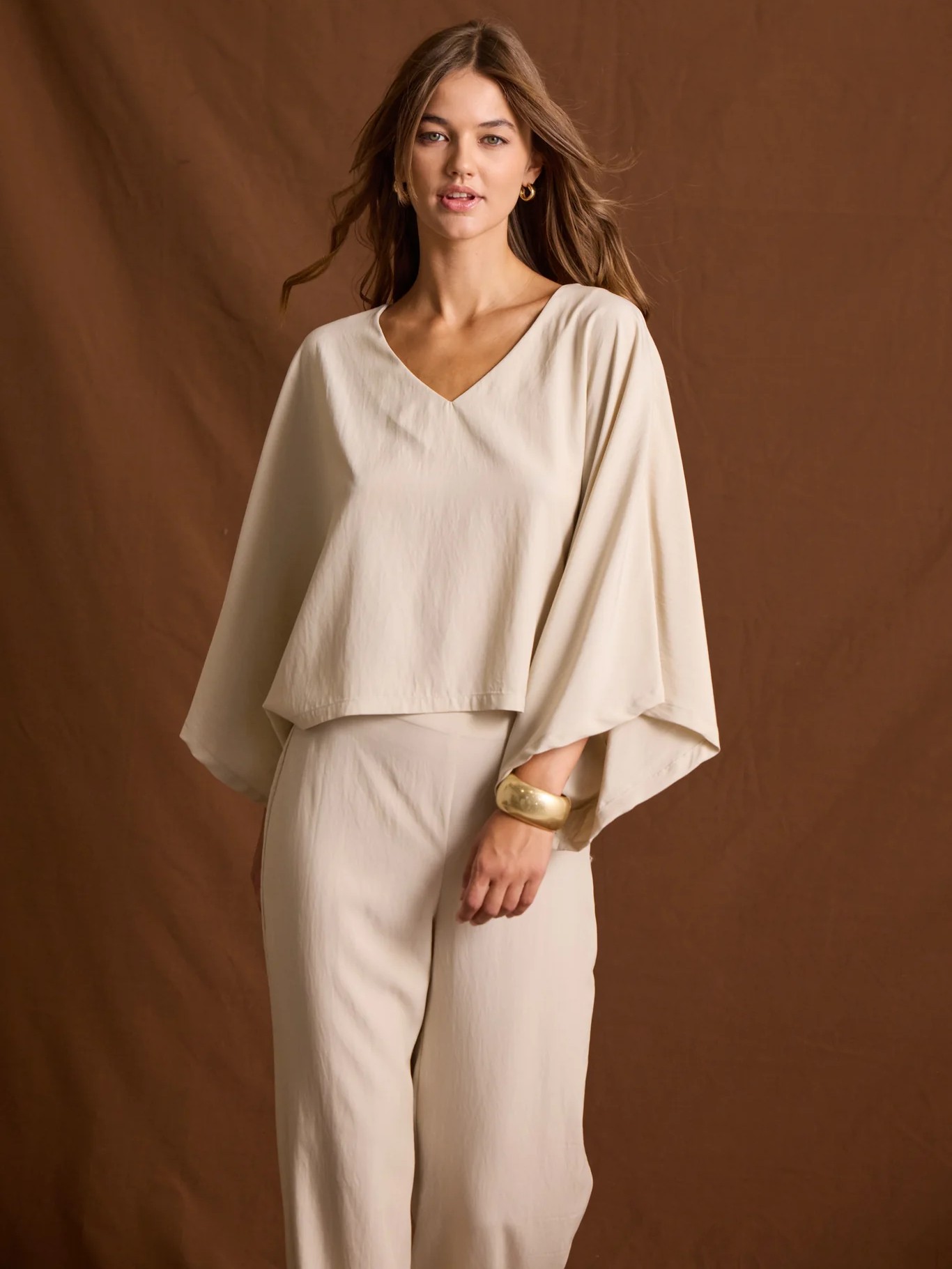 Μπλούζα με μακρύ μανίκι Alenia Ecru Enzzo