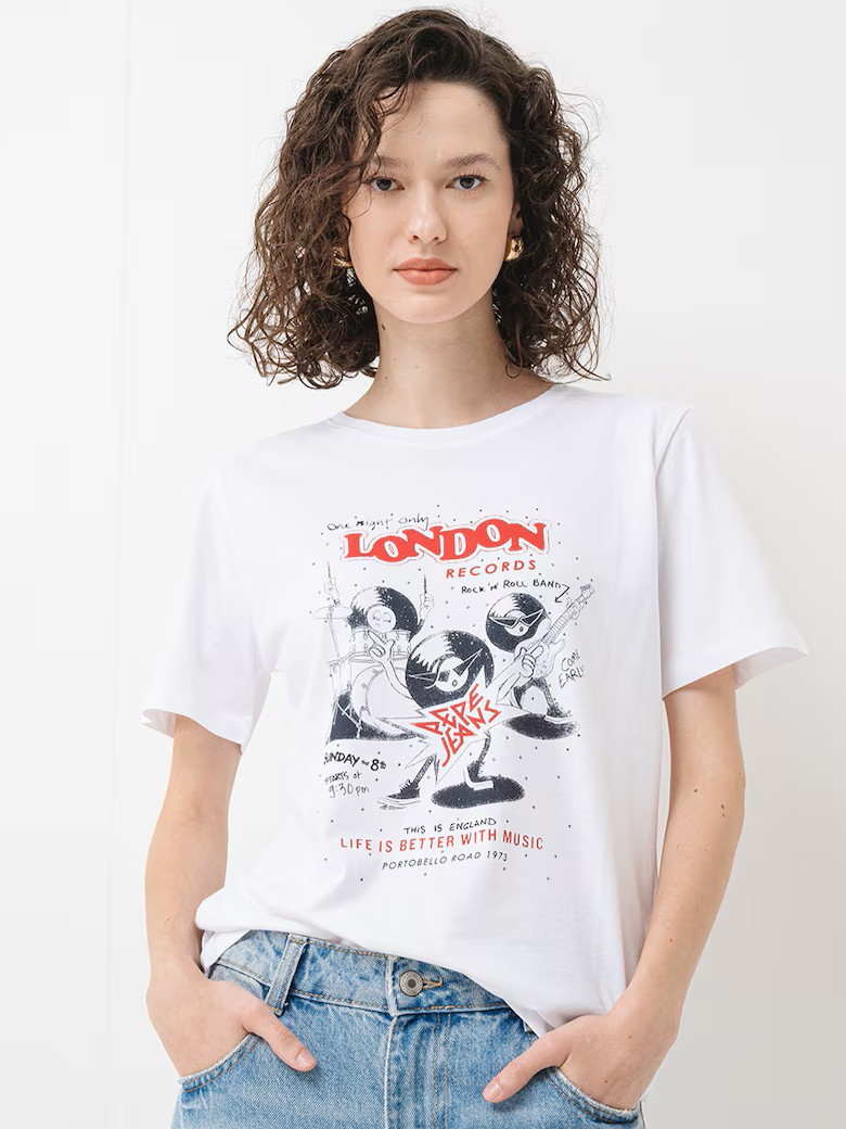 Μπλούζα με κοντό μανίκι Balbina White Pepe jeans