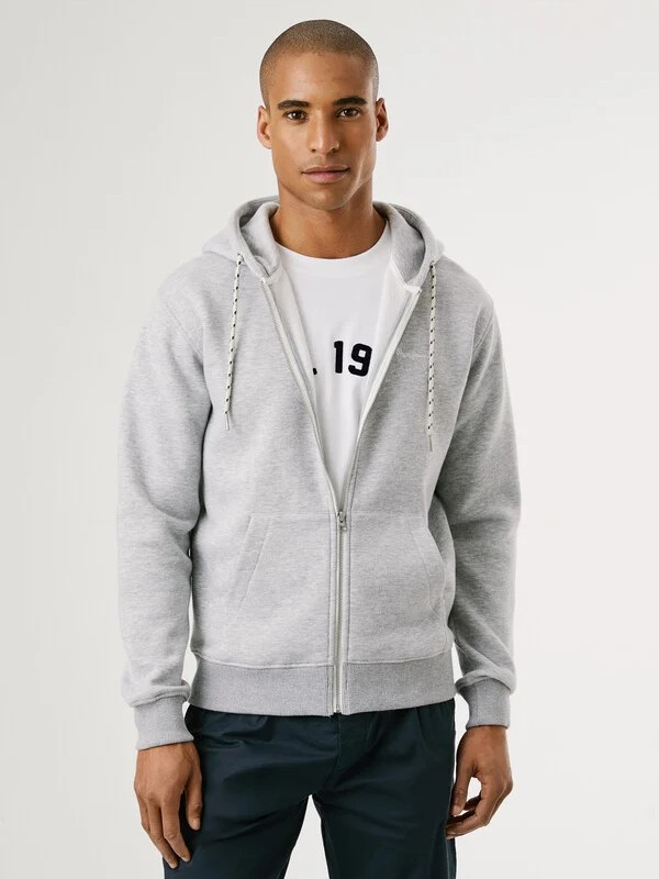 Full zip hoodie Macbeth Grey Pepe jeans