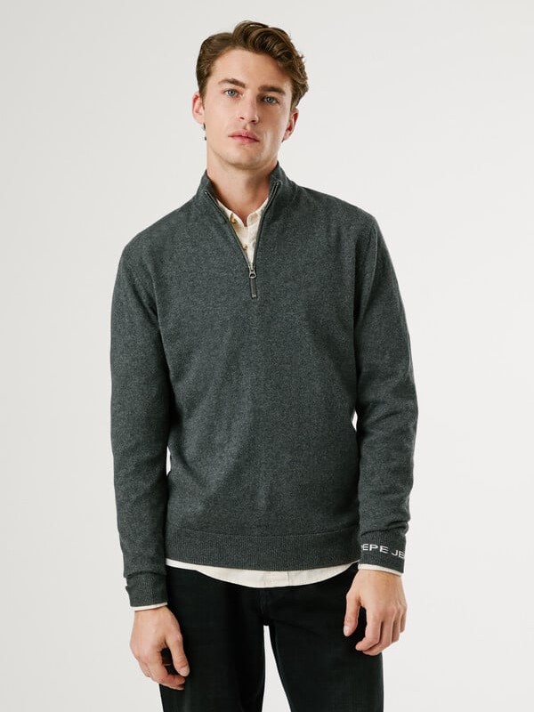 Πουλόβερ με φερμουάρ Andre Grey Pepe jeans