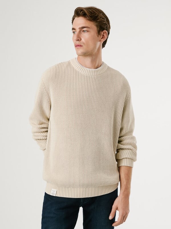 Πουλόβερ regular fit Parker Beige Pepe jeans