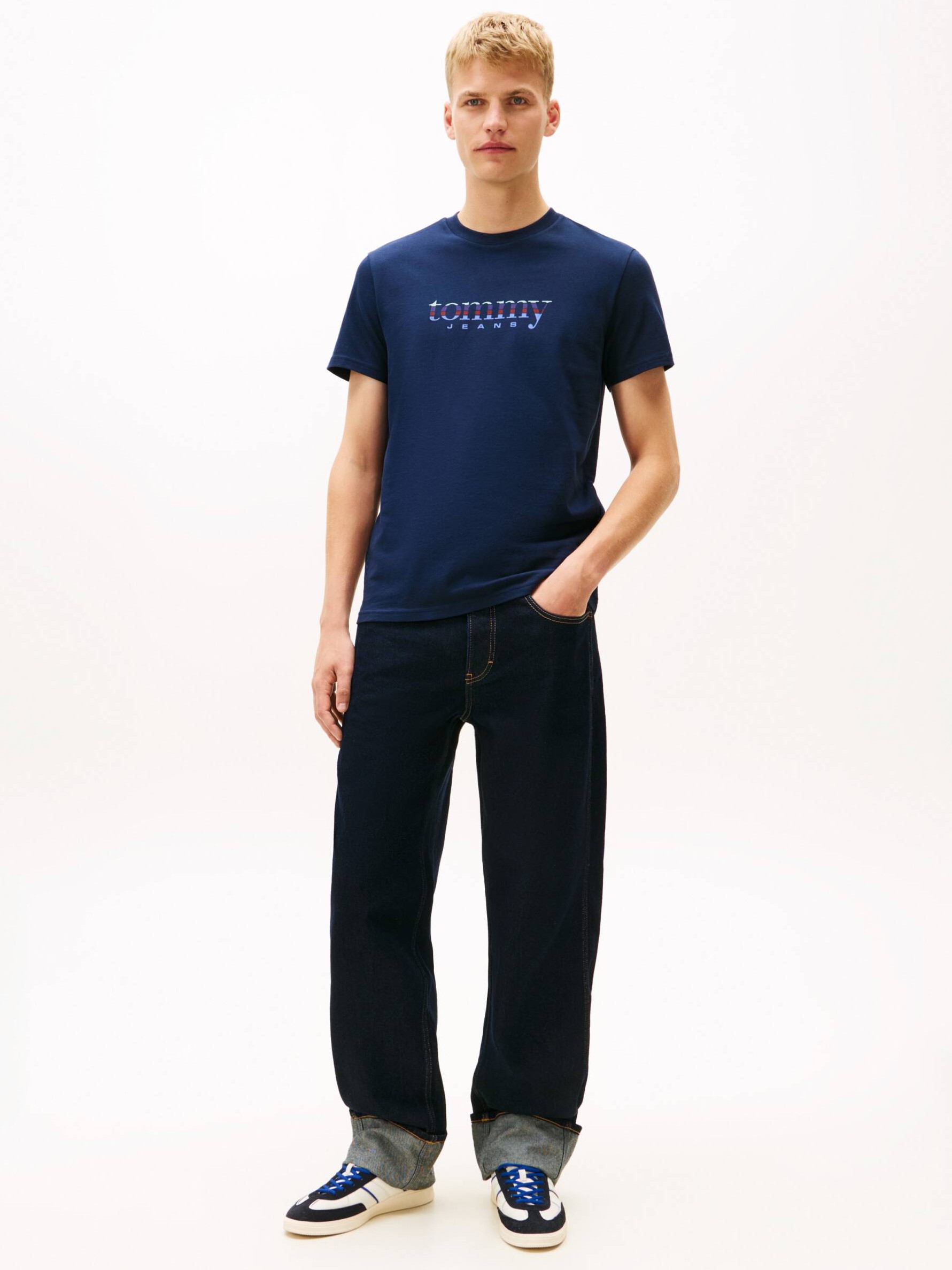 Μπλούζα με κοντό μανίκι TJM entry dna ss Blue Tommy jeans