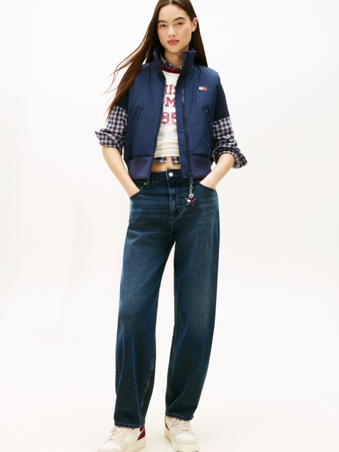 Μπουφάν αμάνικο high neck flag vest Blue Tommy jeans