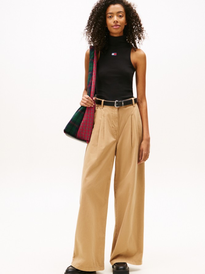 Μπλούζα αμάνικη slim badge rib tank Black Tommy jeans