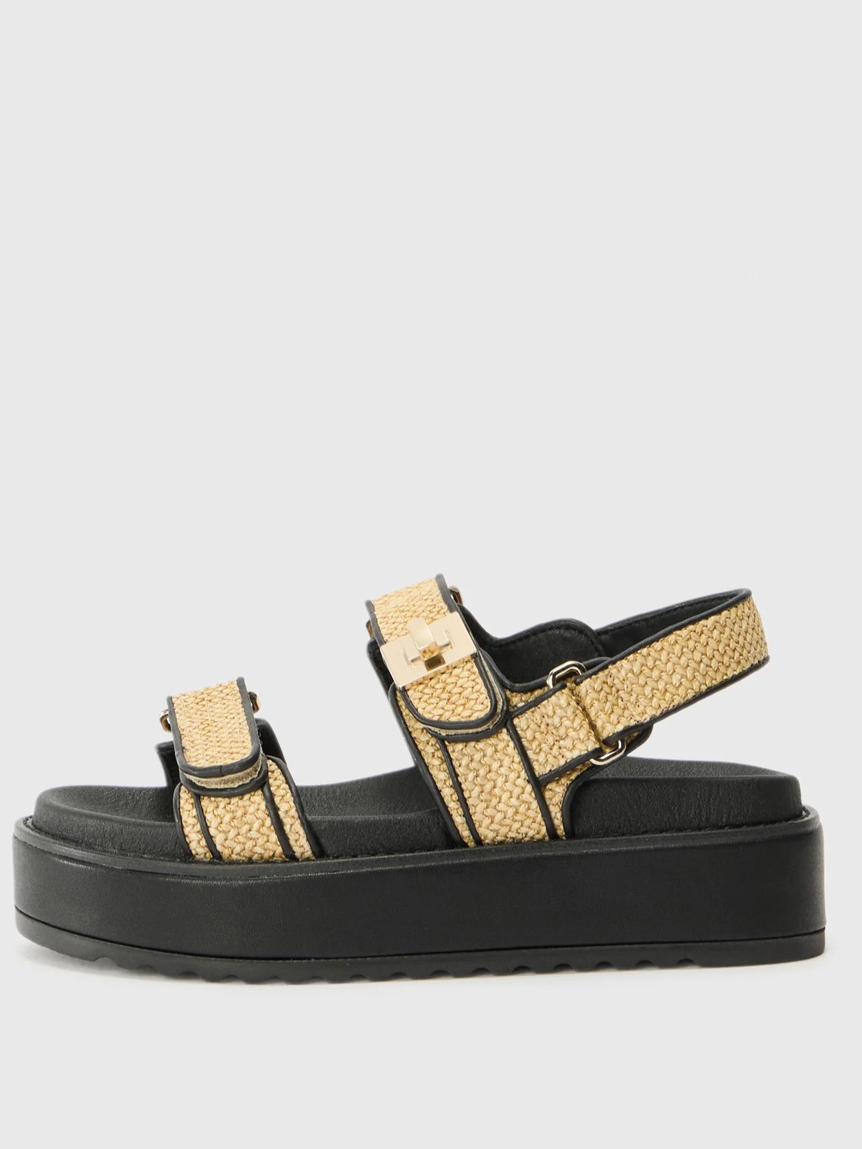 Σανδάλια ψάθινα Bigmona Black-Beige Steve Madden