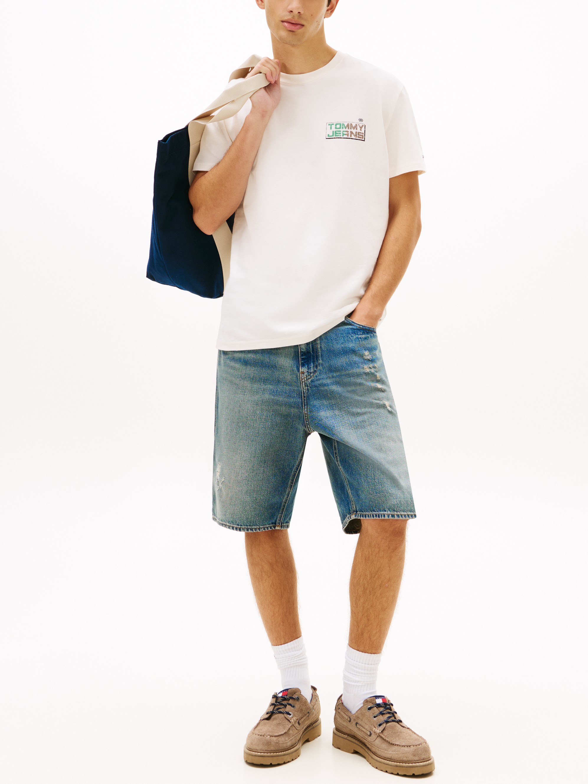 Μπλούζα με κοντό μανίκι TJM REG GYM BLOCK White Tommy jeans