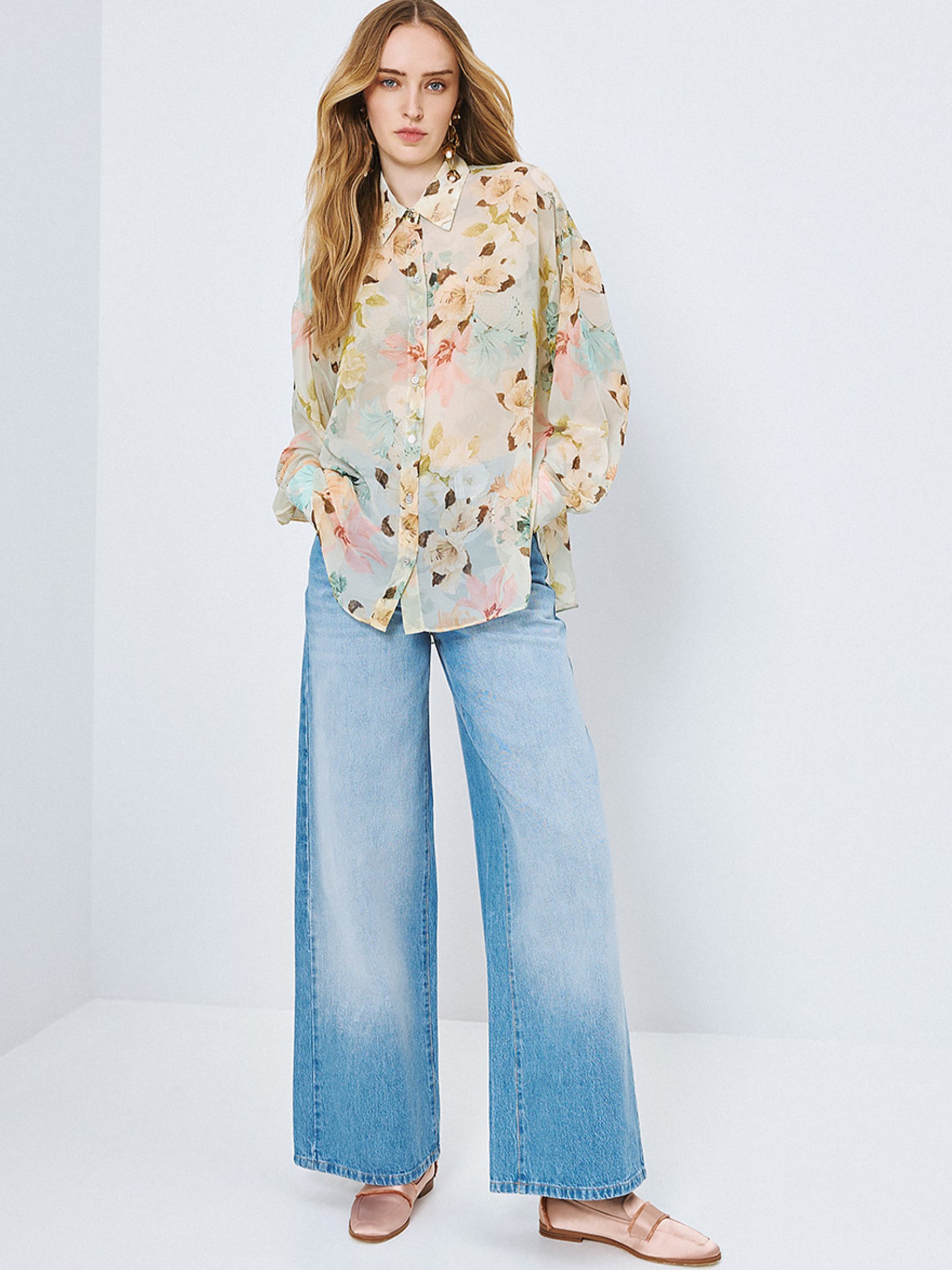 Πουκάμισο φλοράλ με μακρύ μανίκι Mint Access