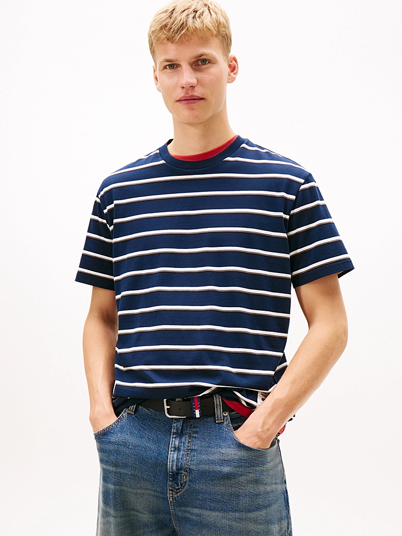 Μπλούζα με κοντό μανίκι και ρίγες TJM RLX Blue Tommy jeans