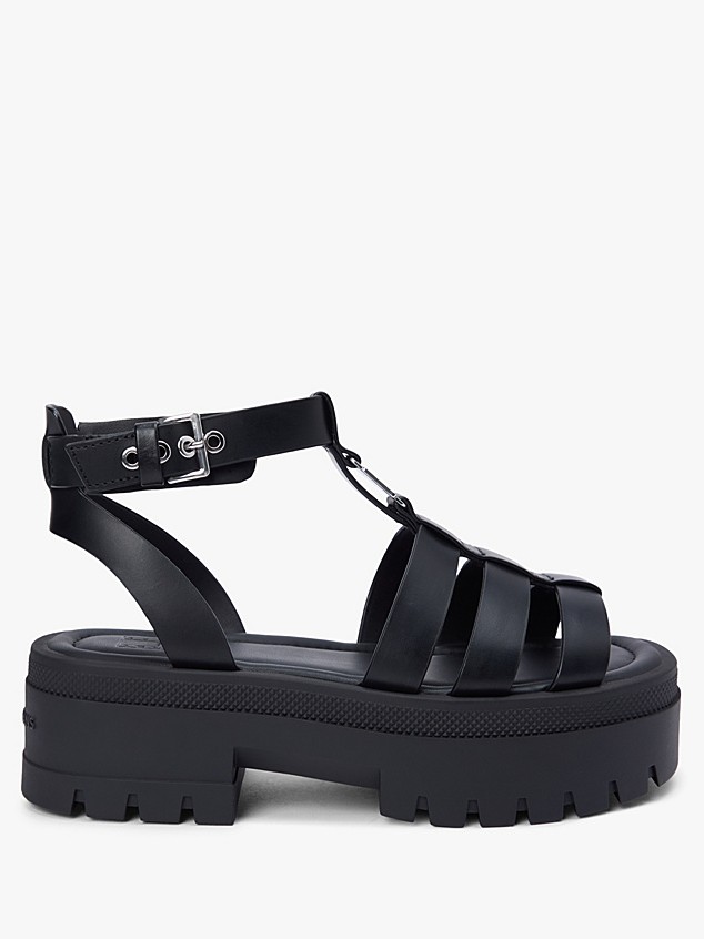 Σανδάλια Fisherman leather Max Black Tommy jeans