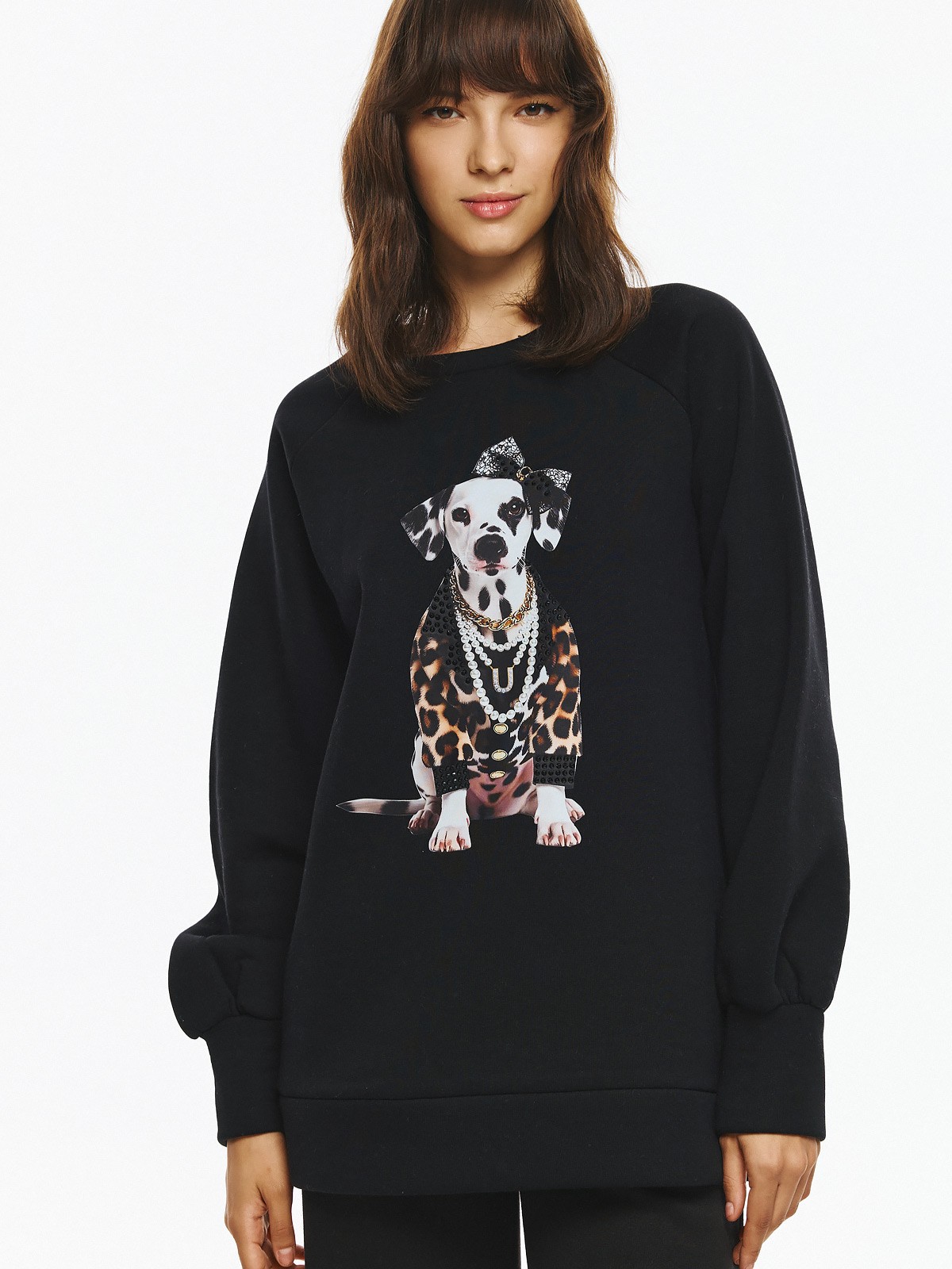 Μπλούζα φούτερ με Σκύλο Δαλματίας unitee Black De javu