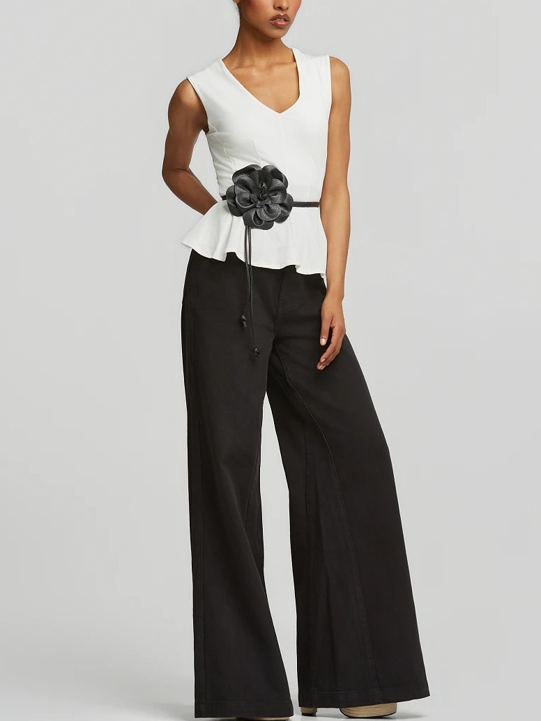 Μπλούζα αμάνικη v-neck White Lynne