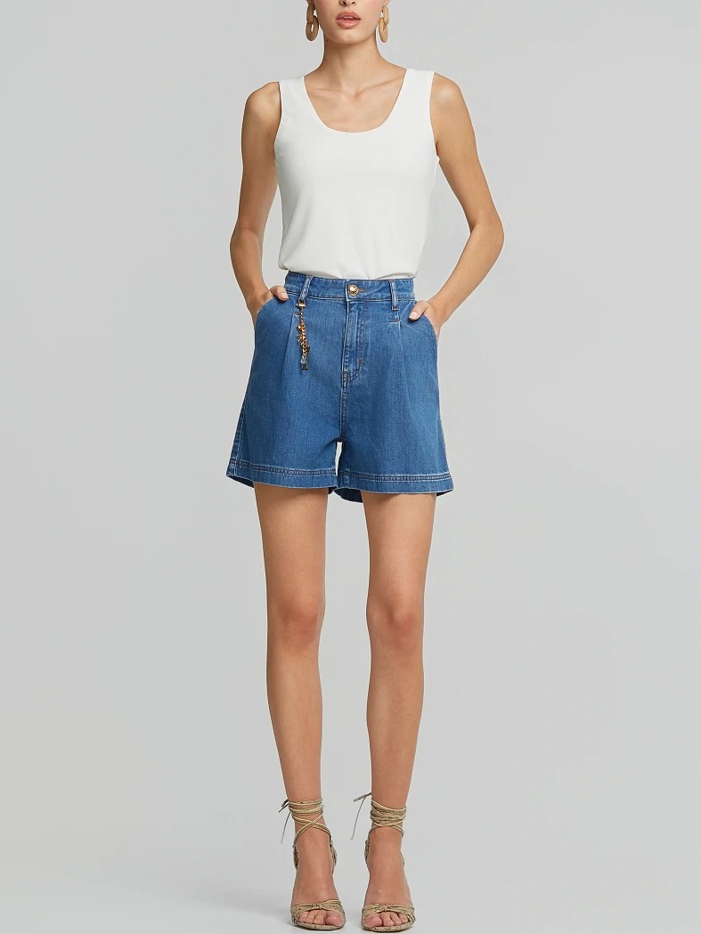 Μπλούζα αμάνικη με στρογγυλή λαιμόκοψη White Lynne