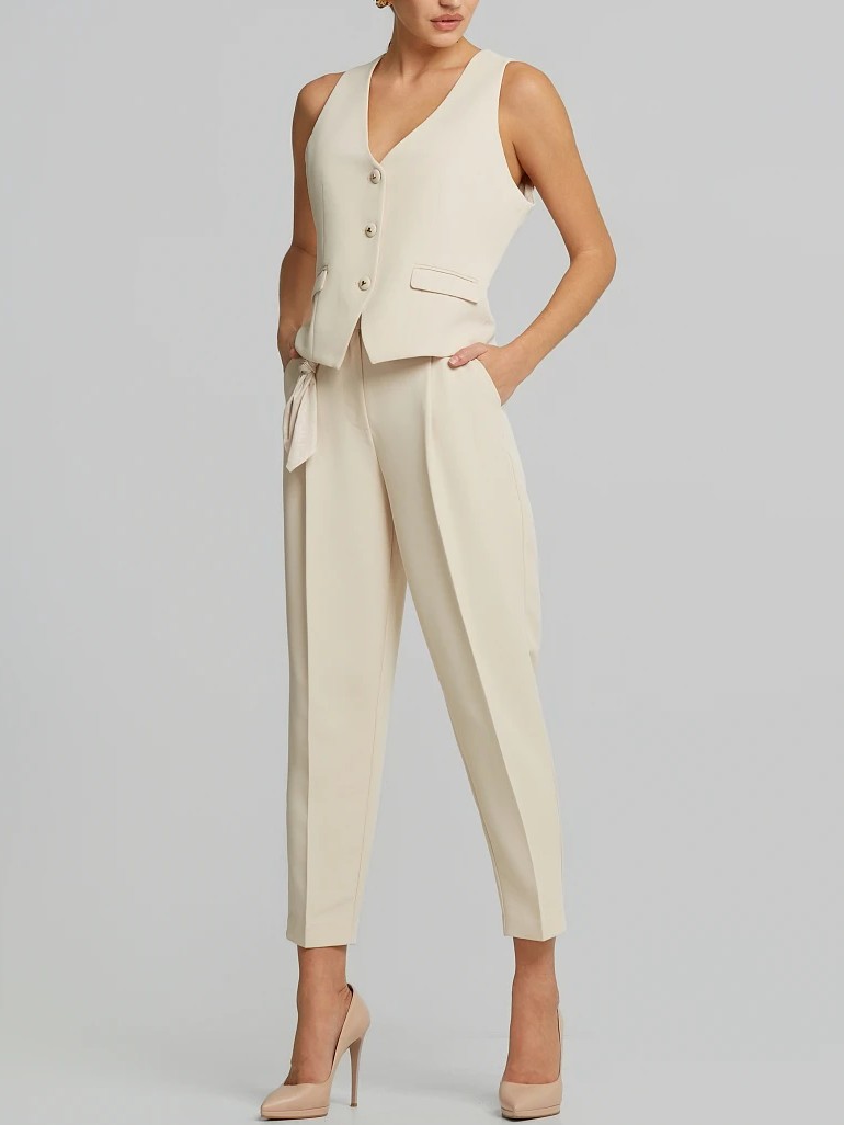 Παντελόνι chino με πιέτες Stone Lynne