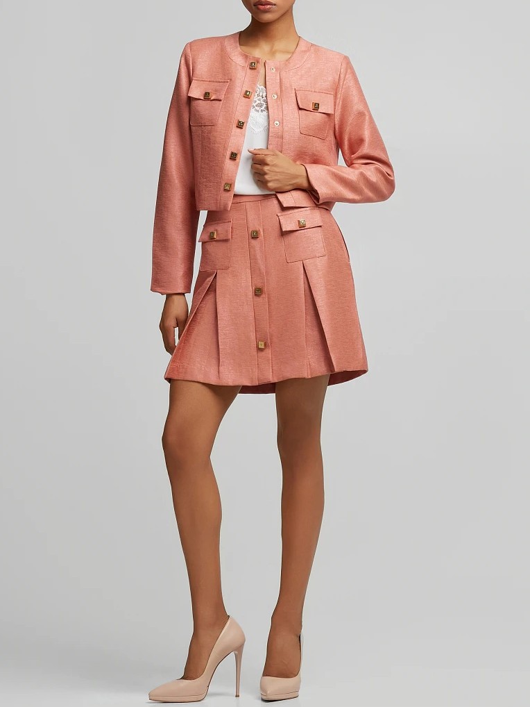 Σακάκι κρόπ με μεταλλιζέ όψη Terracotta Lynne