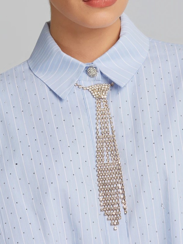 Κολιέ γραβάτα από στρας Gold Lynne