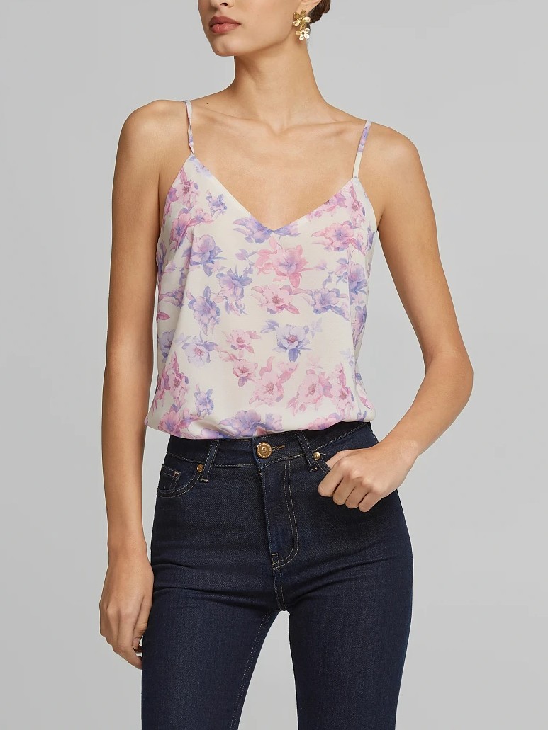 Τόπ εμπριμέ με τιράντες Pink Lynne