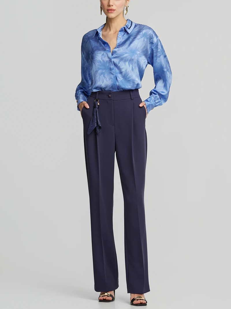 Πουκάμισο επριμέ με διακόσμηση στο γιακά Blue Lynne