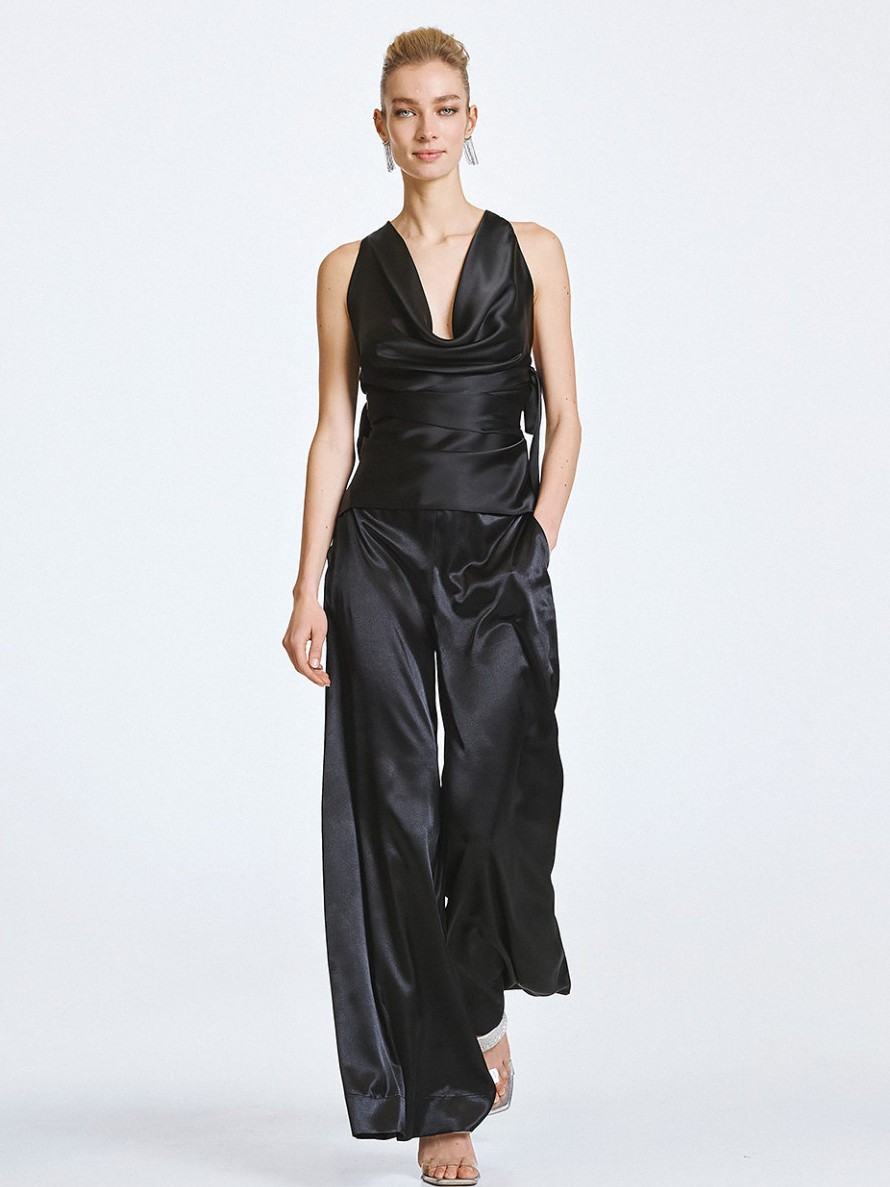 Τόπ σατέν ντραπέ Black Access