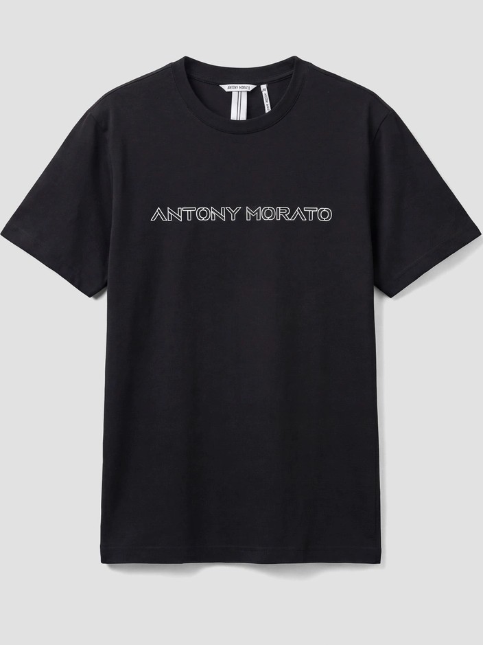 Μπλούζα με κοντό μανίκι Jersey with logo Black Antony Morato
