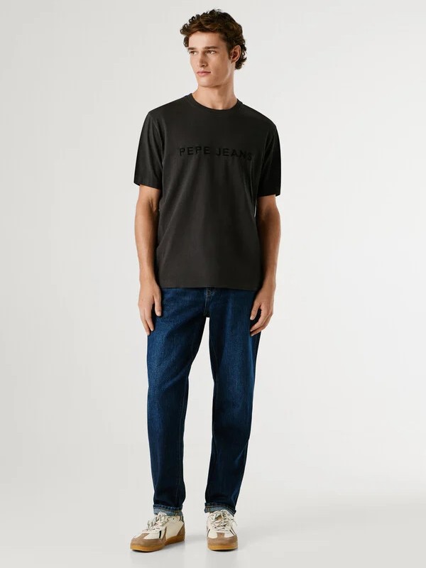 Μπλούζα με κοντό μανίκι essentials Mayer Black Pepe jeans