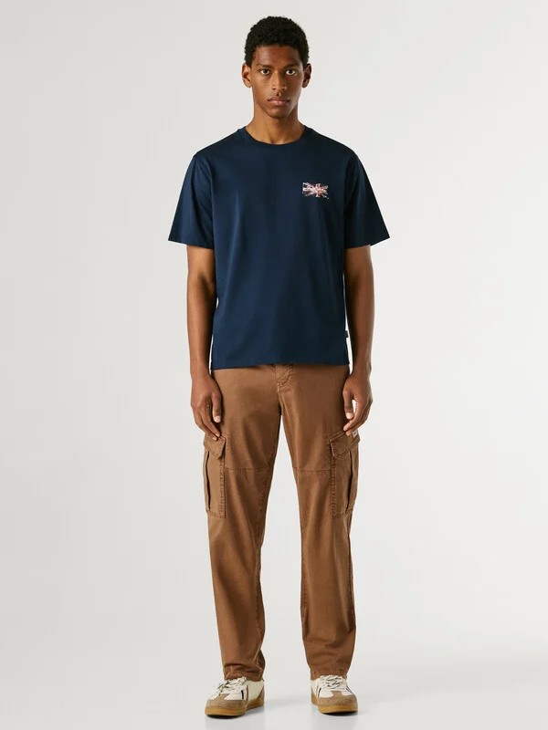 Μπλούζα με κοντό μανίκι essentials small logo Blue Pepe jeans