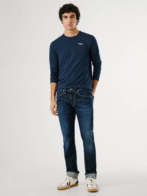 Μπλούζα με μακρύ μανίκι Original Basic Blue Pepe Jeans