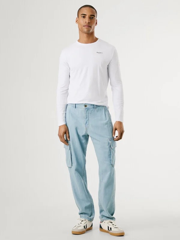 Μπλούζα με μακρύ μανίκι Original Basic White Pepe Jeans