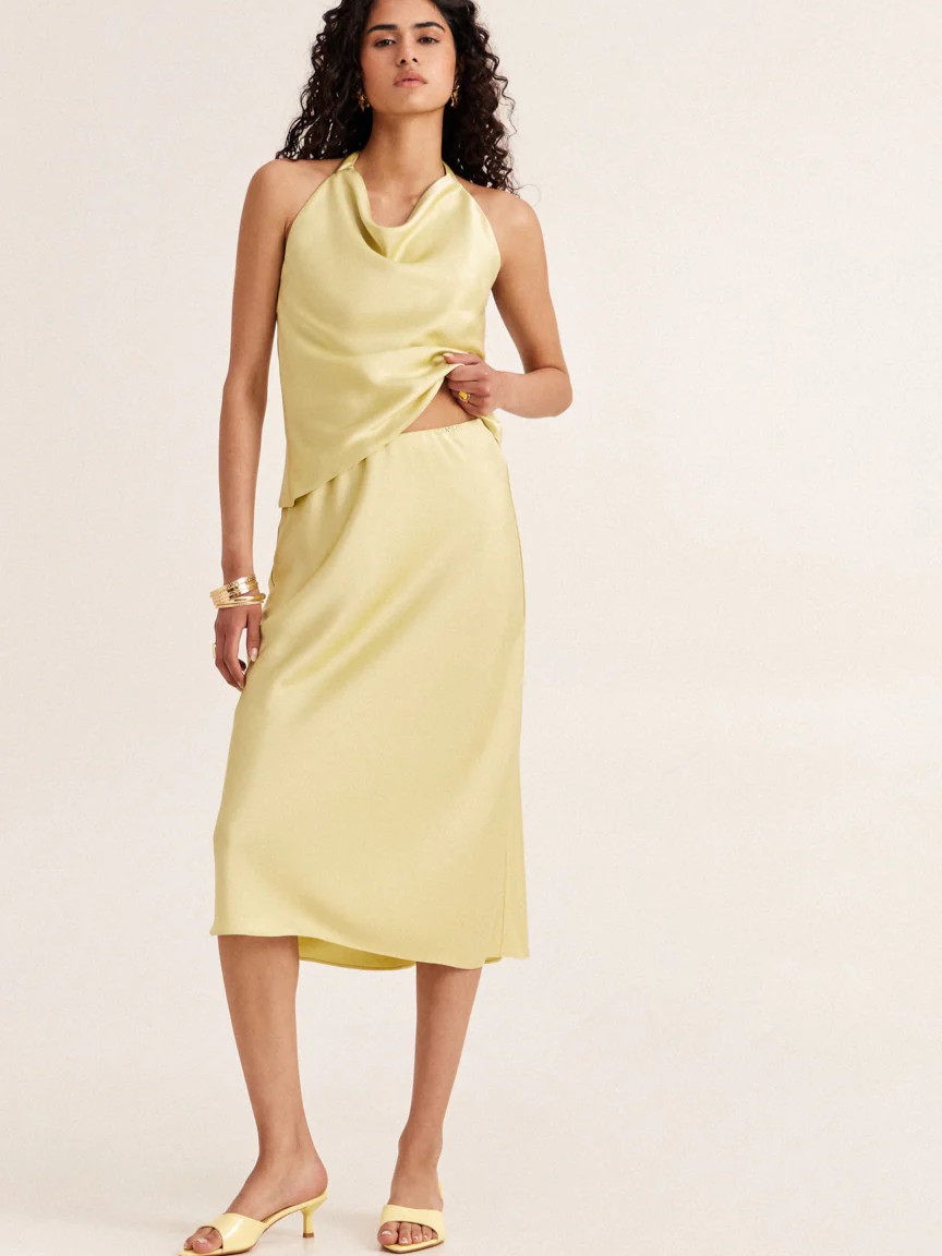 Φούστα μίντι Jaki Yellow Enzzo