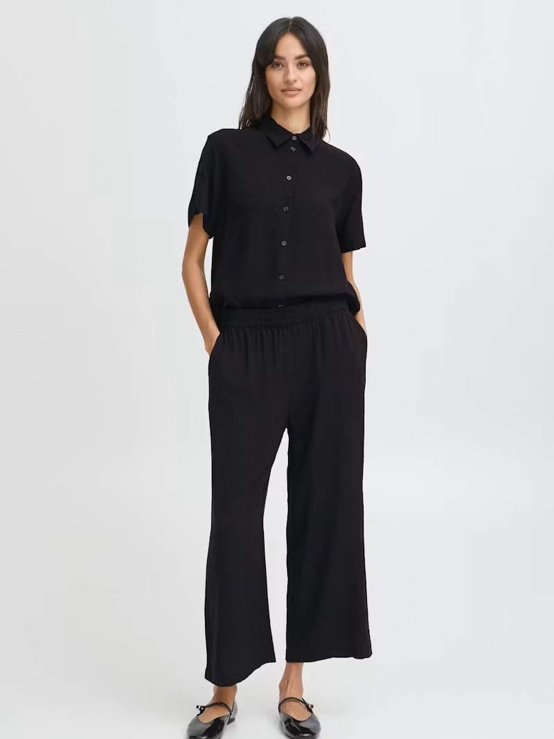 Παντελόνι κρόπ wide leg Bymmjoella Black B.Young