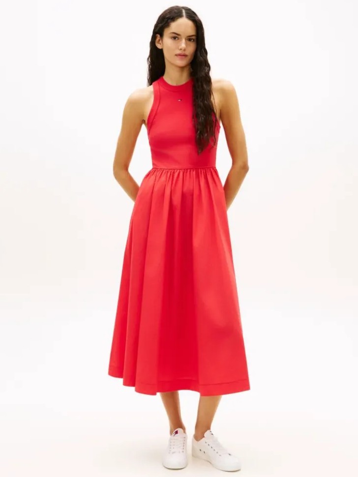 Φόρεμα μάξι αμάνικο TJW Poplin Tank Red Tommy jeans