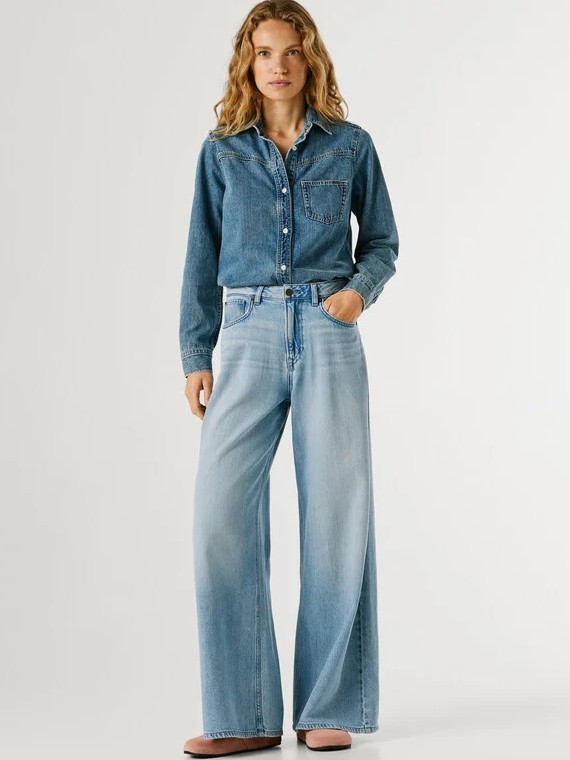 Παντελόνι τζίν wide leg Jaimy Blue Pepe jeans