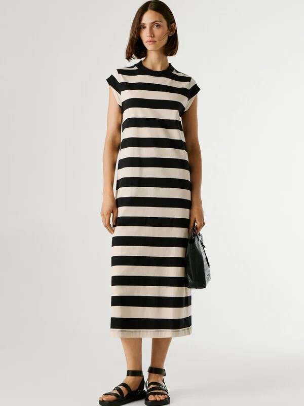 Φόρεμα αμάνικο ριγέ Lila Black Pepe jeans